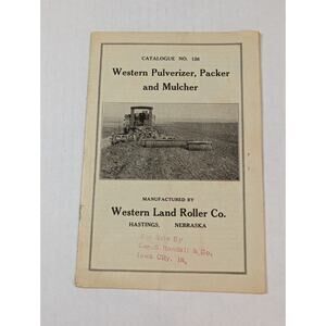 Western Land Roller Brochure Catalogue 1920s w/ Original Price List farming ag
